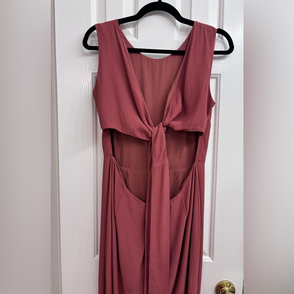 Lost April Sleeveless Jumpsuit with Back Straps in Terracotta - Picture 15 of 15